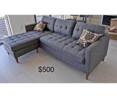New Gray Sectional Couch Only $50 Down Payment