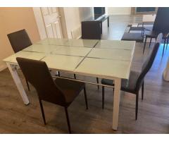 Glass Dining Table (6 Chairs)