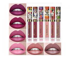 evpct 6Pcs Matte Liquid Lipstick Set,Dark Red Matte Lipstick Lip Stain Long Lasting 24 Waterproof