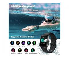 Smart Watch Step Trackers with Heart Rate Monitor, IP68 Waterproof 1.3 Inch for Men Women