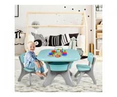 Kids Activity Table & Chair Set Play Furniture with Storage