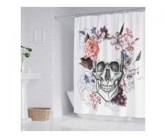 Floral Skull Shower Curtain