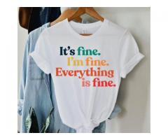 It's Fine I'm fine Everything is fine Shirt Funny Mom Tee Sarcastic Shirt Introvert Gift Mama