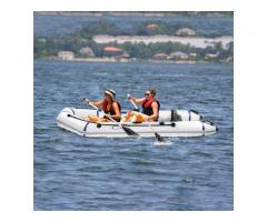 2-People 10FT PVC Inflatable Boat Raft Tender 330kg Water Adult Assault Boat Off-White