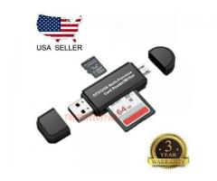 Micro USB OTG to USB 2.0 Adapter SD/Micro SD Card Reader With Standard USB Male