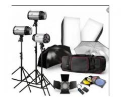 Neewer Strobe Studio Flash Light Kit 900W - Photographic Lighting - Strobes, Barn Doors, Light Stand